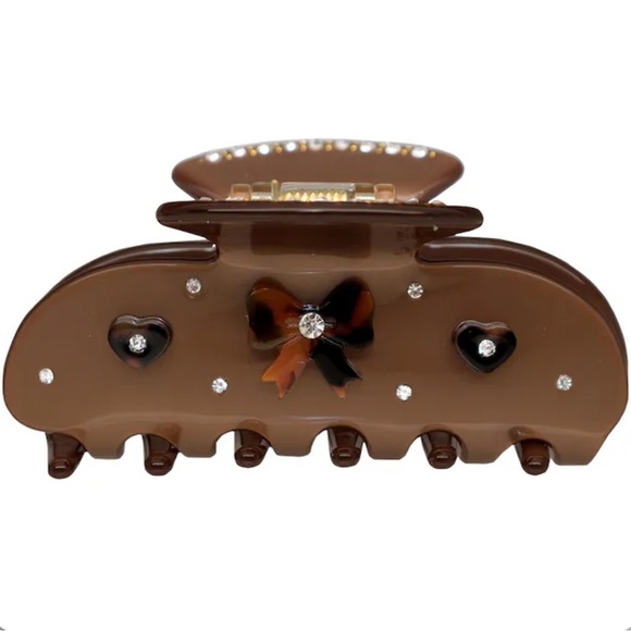 NEW Emi Jay 
Sweetheart Hair Claw Clip in Cocoa Cashmere - Picture 2 of 6